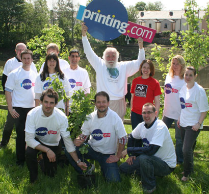 Tree planting with printing.com